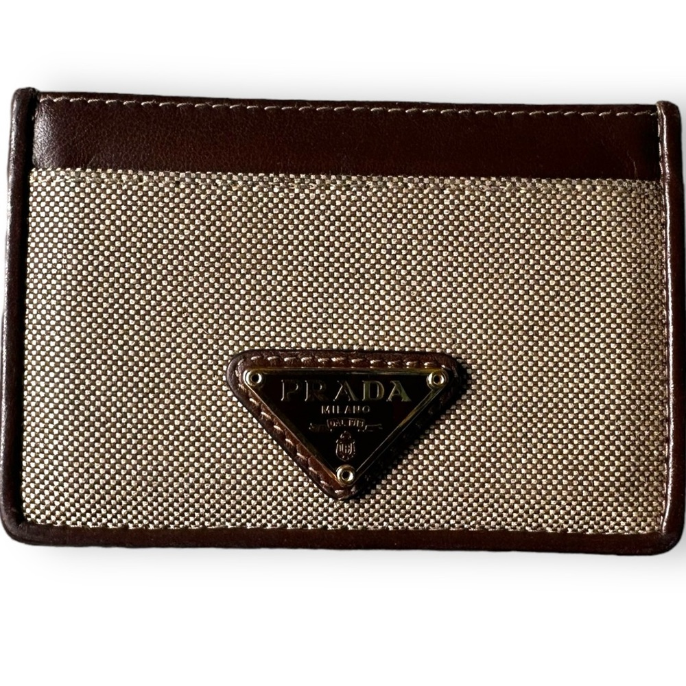 Prada canvas card holder
